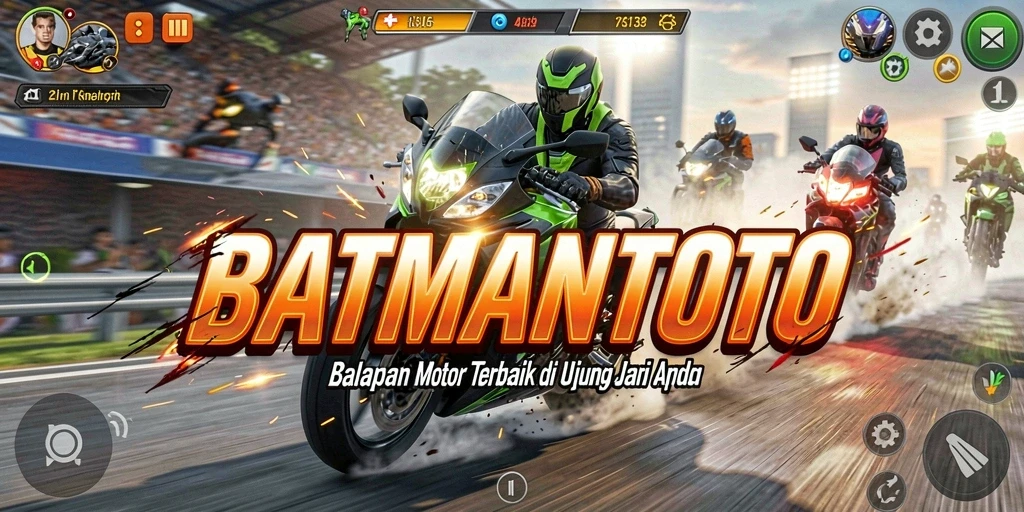 Gameplay seru dalam BATMANTOTO dengan balapan motor yang menegangkan.