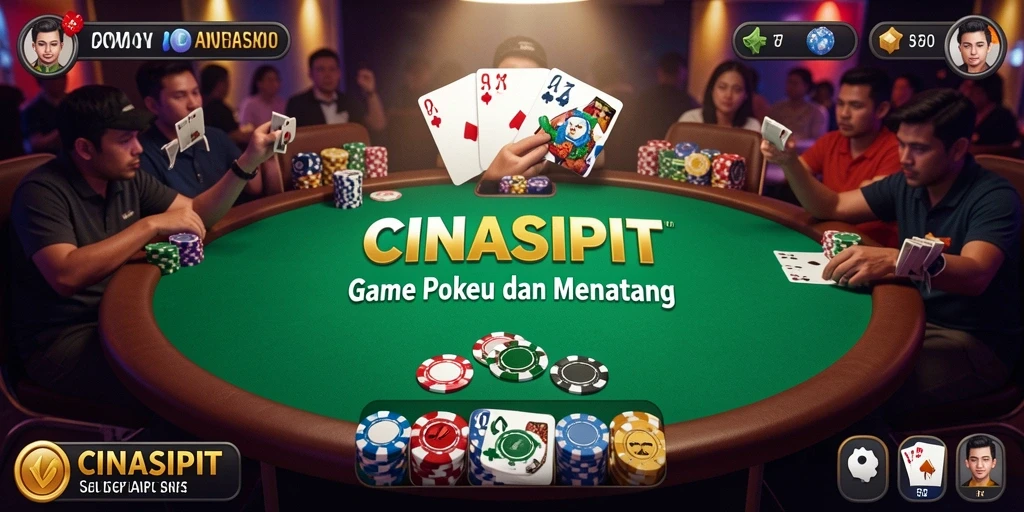 Tampilan menarik dari gameplay poker CINASIPIT yang seru.