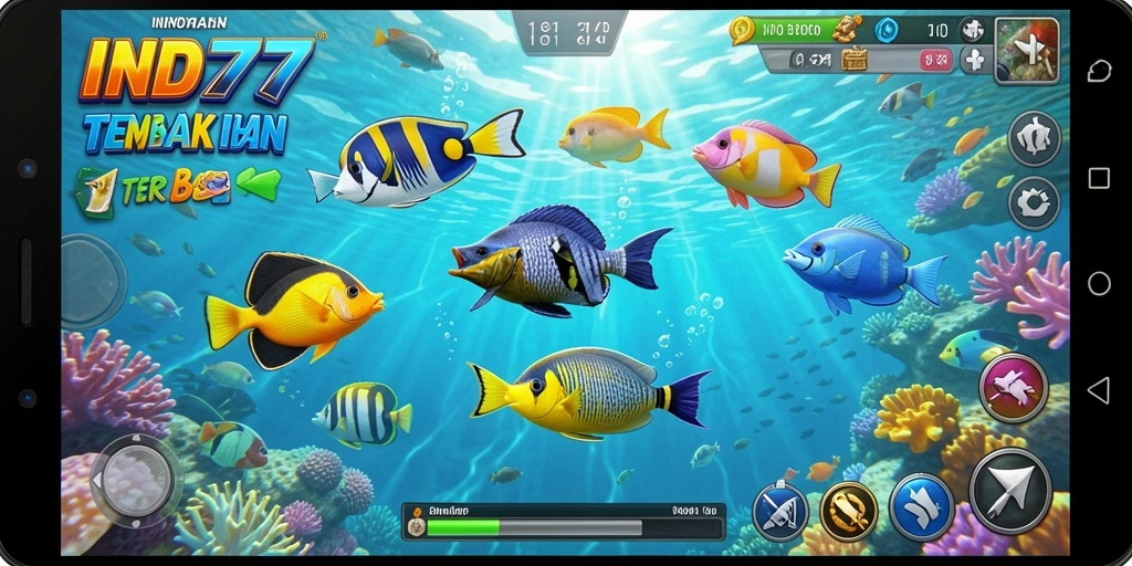 Screenshot gameplay IND777 menampilkan aksi seru menangkap ikan.