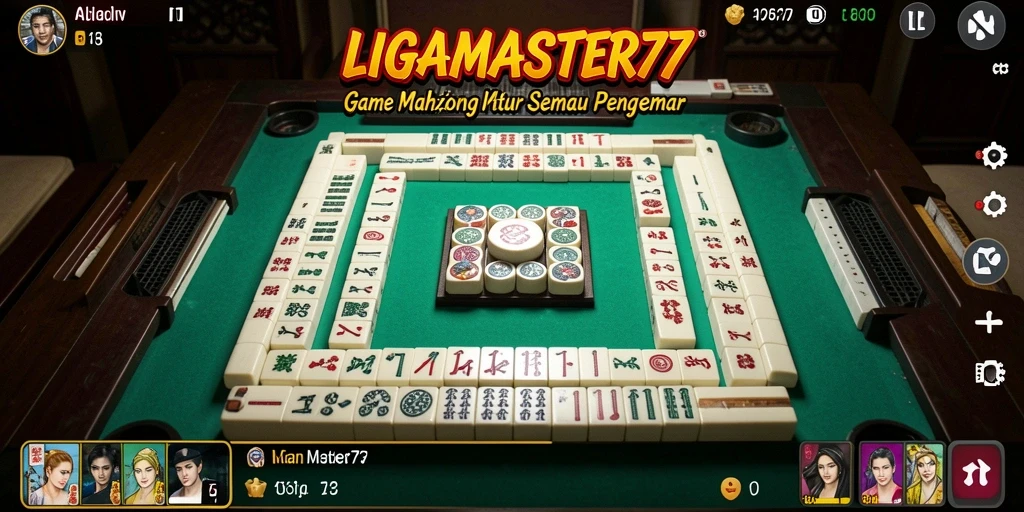 Screenshot utama LIGAMASTER77 menampilkan gameplay Mahjong yang menarik.