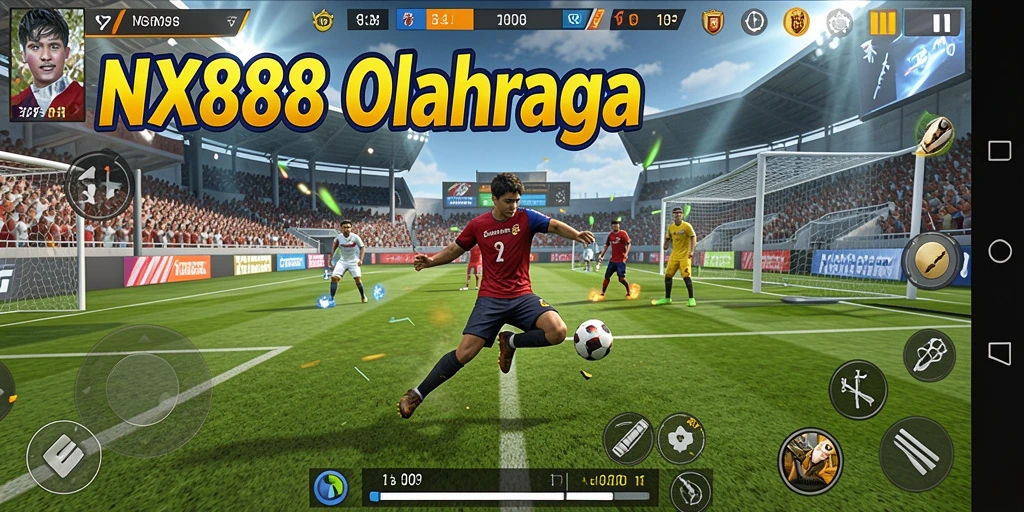 Screenshot NX888 menampilkan aksi seru dalam permainan olahraga.