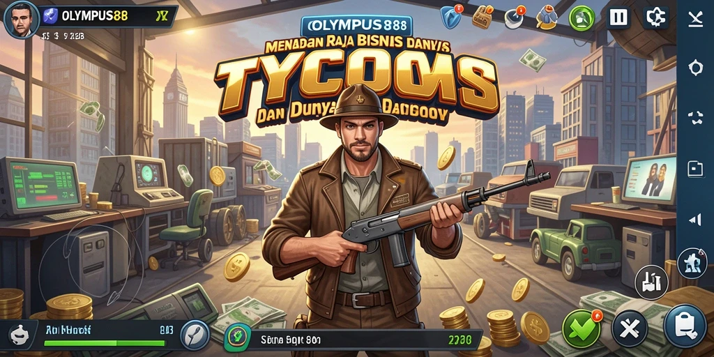 Tangkapan layar OLYMPUS88 menunjukkan gameplay seru dalam mengelola bisnis Tycoon.