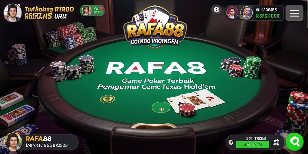 Tangkapan layar gameplay utama RAFA88 menampilkan keseruan permainan poker.