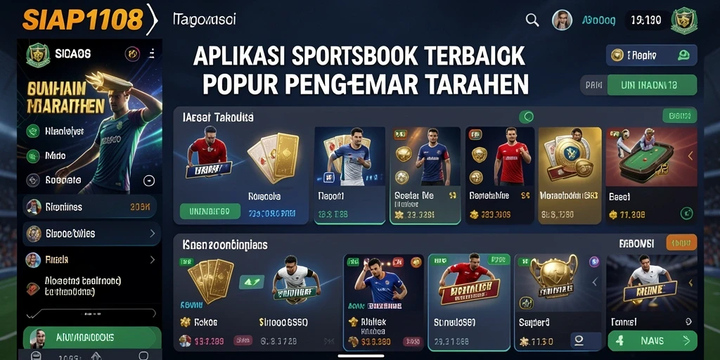 Screenshot utama SIAP108 menampilkan antarmuka taruhan olahraga yang menarik.
