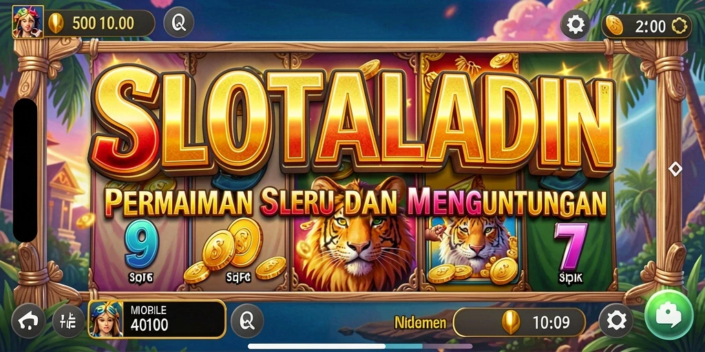 Tampilan gameplay mengasyikkan dari SLOTALADIN dengan berbagai tema slot.