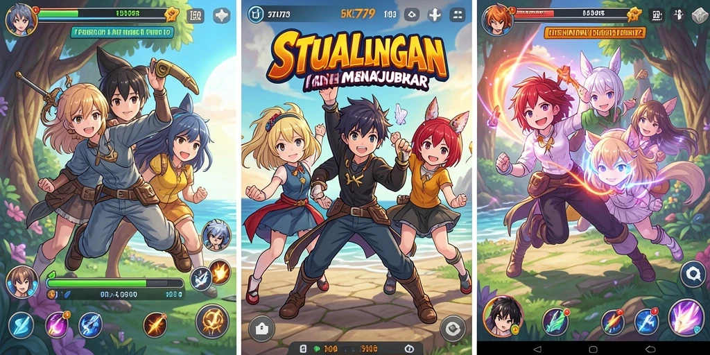 Tampilan screenshot STAKE779 menunjukkan karakter anime dalam pertempuran dinamis.