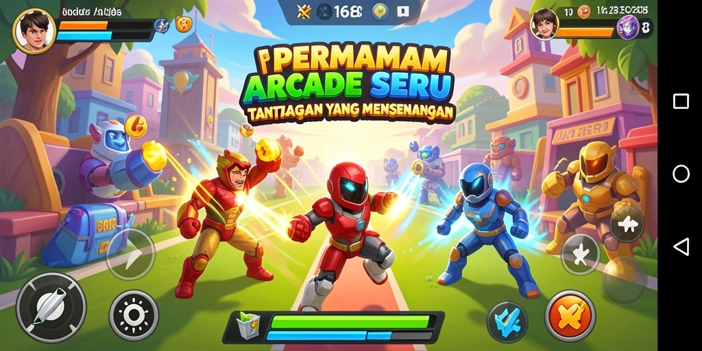 Screenshot gameplay X168 yang menunjukkan aksi lebih mendebarkan dalam permainan arcade.